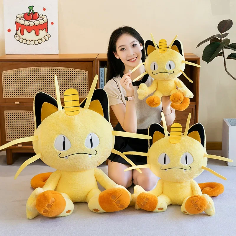 35/70cm Meowth Pokemon Plush Toys Large Anime Doll Cute Pillow Cartoon Giant Pokémon Plushie Stuffed Gift for Kids Christmas