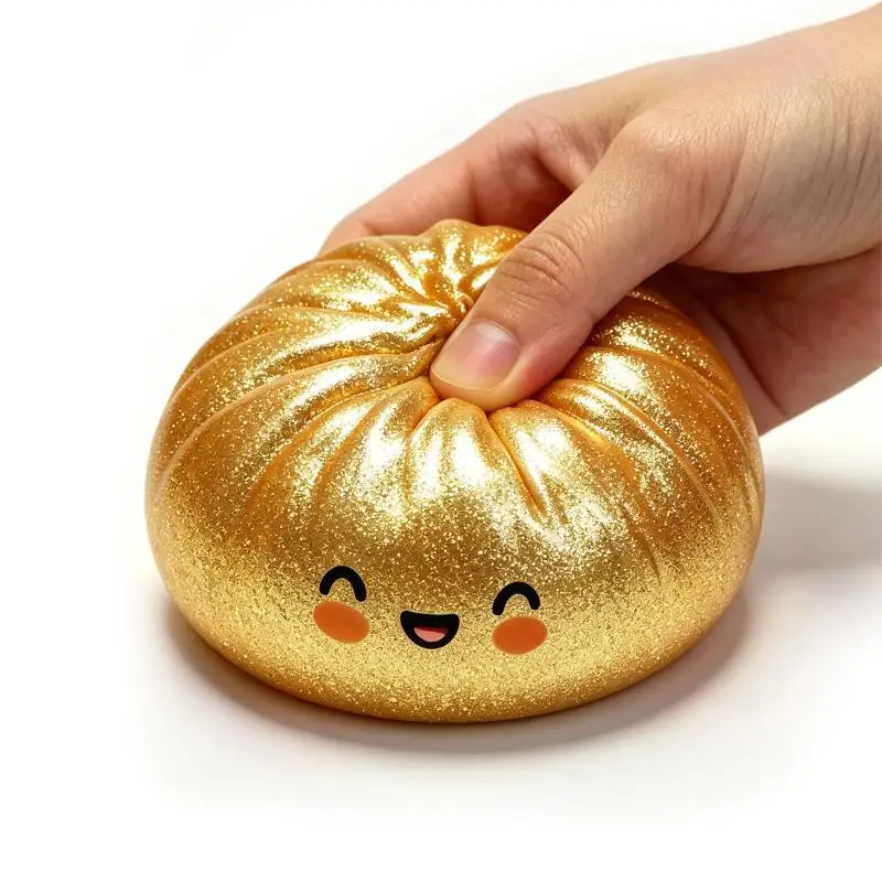 Boîte mystère de dumplings scintillants améliorés, boule anti-stress colorée en forme de dumpling, jouet sensoriel mignon pour la libération quotidienne de la pression