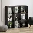 

9 Cubes Wooden Cube Organizer Bookcase Cubecials Cabinet Storage (Brown)