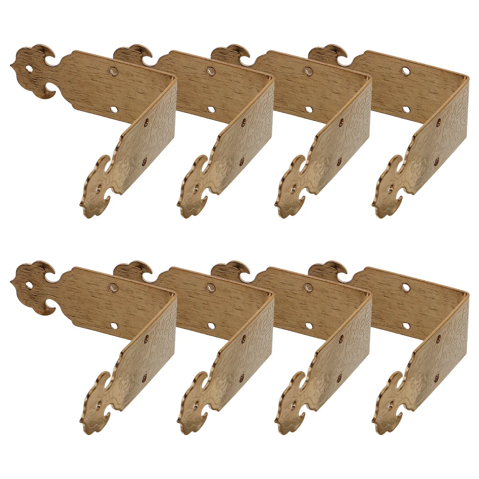 8Pcs Vintage Corner Protectors Brass Embossed Metal Decorative Edge Guards for Wood Boxes Cabinets Brass Metal Corner Protectors