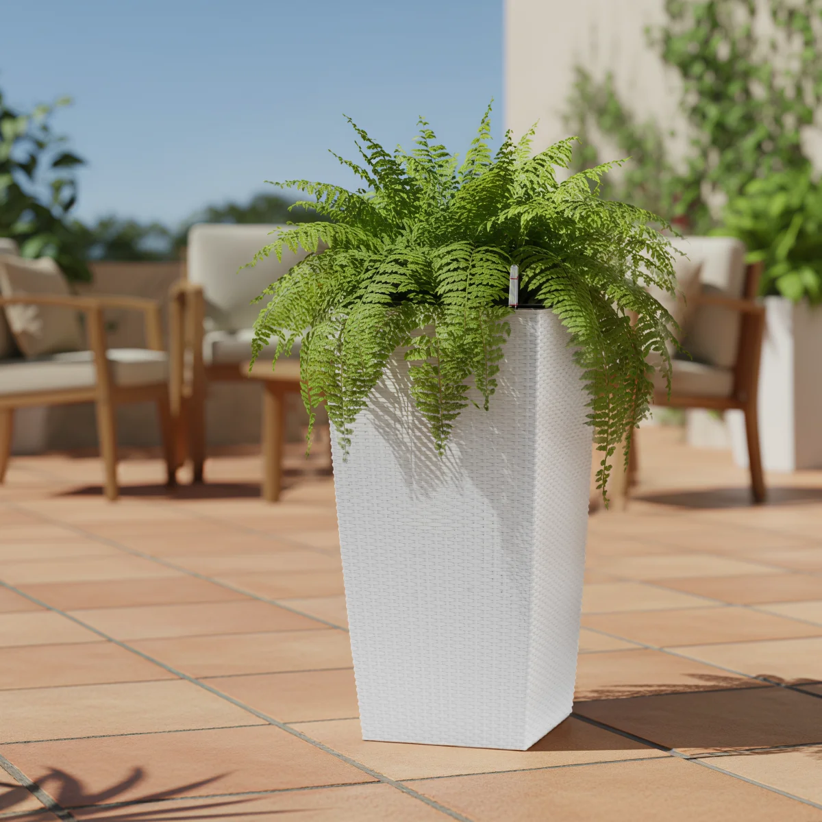 30 in Tall Large Flower Pots Planter with Self-Watering Drainage Holes&Inner Trays Indoor Outdoor Plant Pot with Drain Holes, Water Level Monitor, Inner Bucket for Garden, Patio, Porch, Backyard,White   WL RR