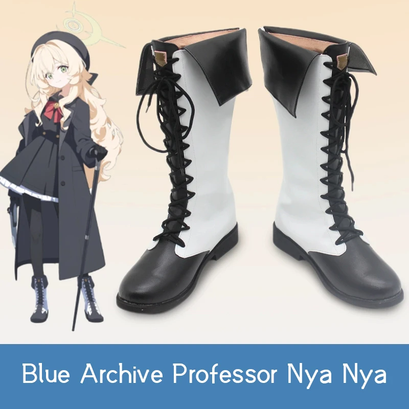 Pro Nyanya Cosplay Prop Shoes Game Blue Archive mid-calf Lace up boot Customised Accessory Shoes