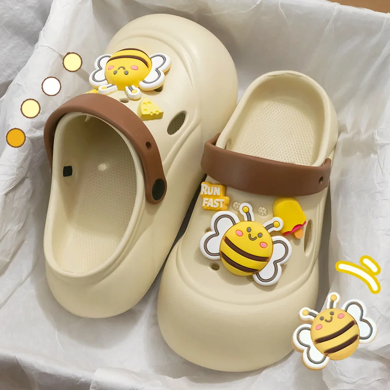 Ботинки Little Bee Hole, летняя обувь на толстой нескользящей подошве, двойная одежда Baotou, внешняя одежда, дышащие Тапочки