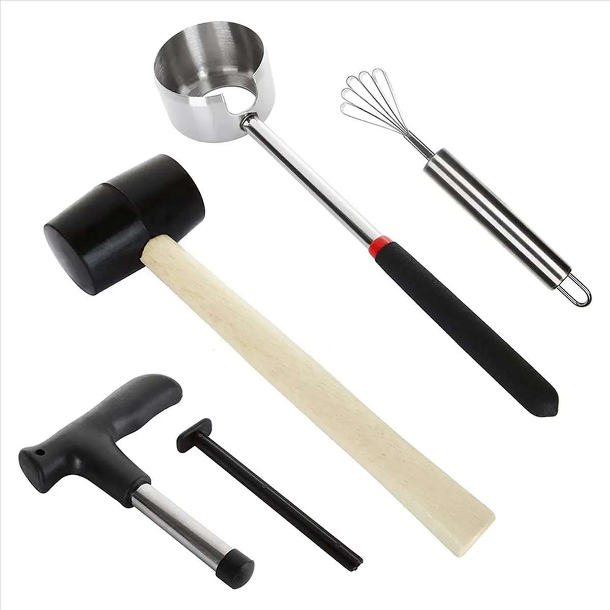 A13M 5Pack Coconut Opener Tool Set for Young Coconut Stainless Steel Coconut Opener Kit Jack Opener Kit