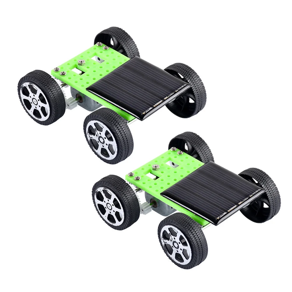 2 pçs movido a energia solar mini carro diy criativo aparelho educacional para crianças aprendendo montagem ciência diversão diy carro solar