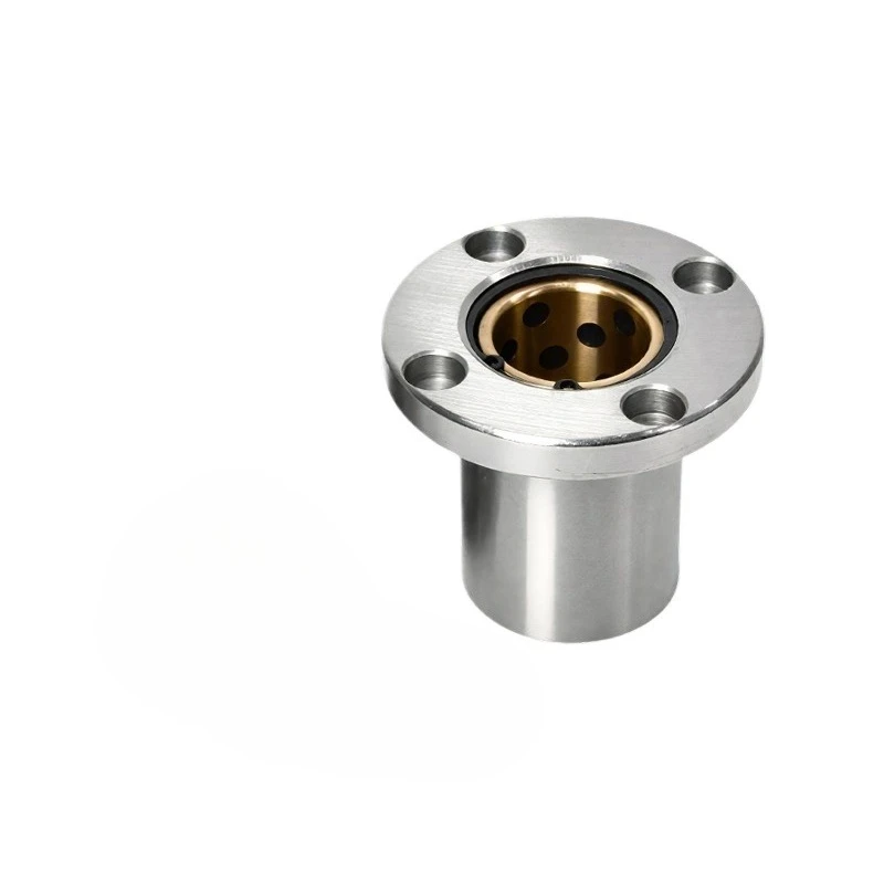For Outer Steel Inner Copper Round Flange Linear Bearing  Copper Sleeve Oil-free Bushing LMF6 8 10 12 13 16 20