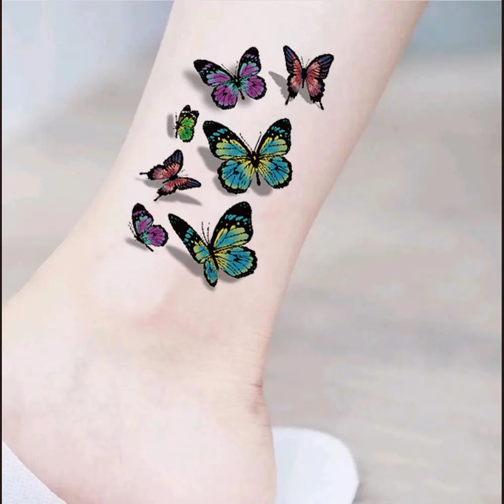 30Pcs Butterfly Temporary Tattoos Waterproof Tattoo Stickers for  Hand Body Decoration Fake Tattoo for Women