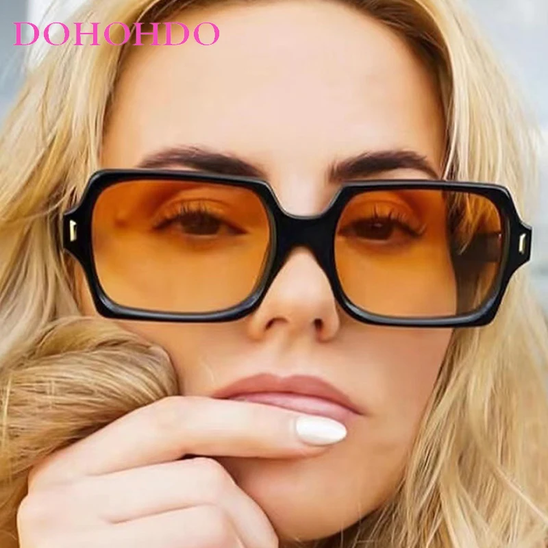 

Trendy Brand Design Square Rivet Sunglasses Women Retro Big Frame Men Sunglass Outdoor Driving Travel Shades Ladies Lentes UV400