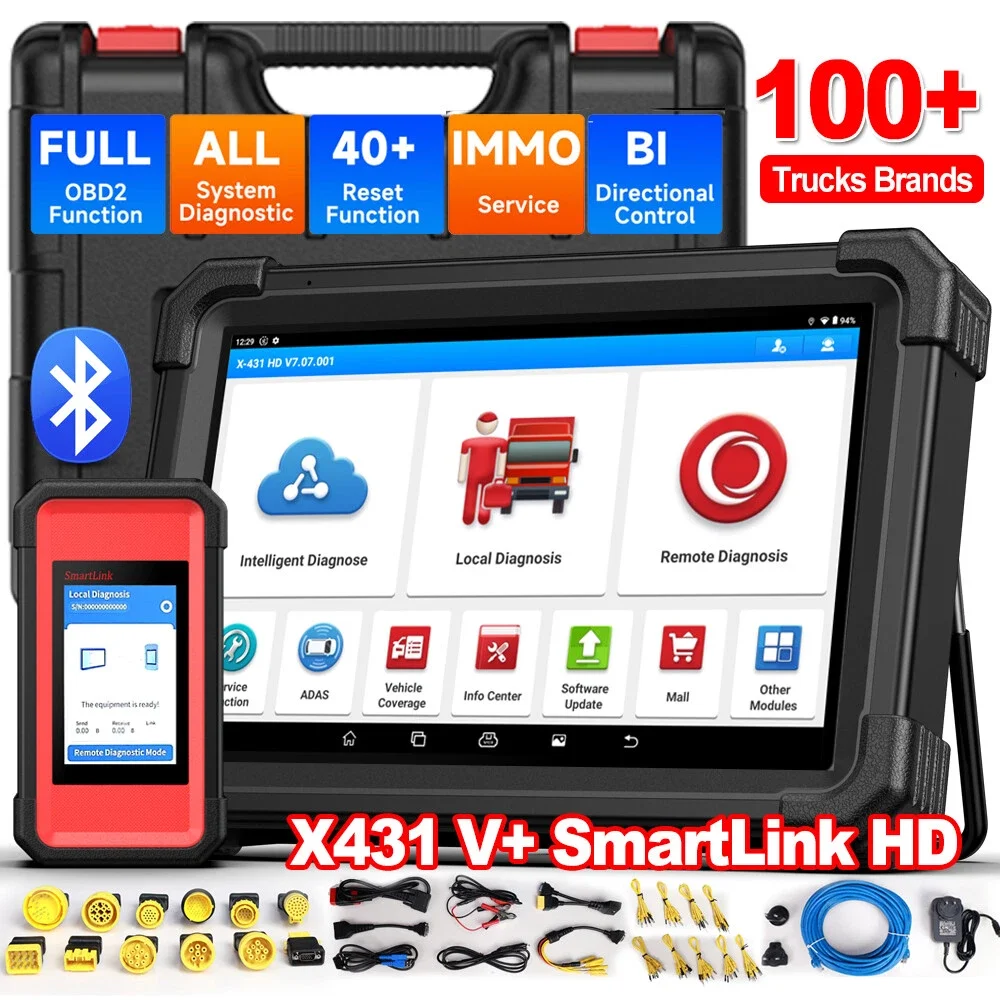 

LAUNCH X431 Сверхмощный грузовик Дизельный OBD-сканер SmartLink HD Инструмент диагностического сканирования DPF Реген двунаправленный тест Полная система