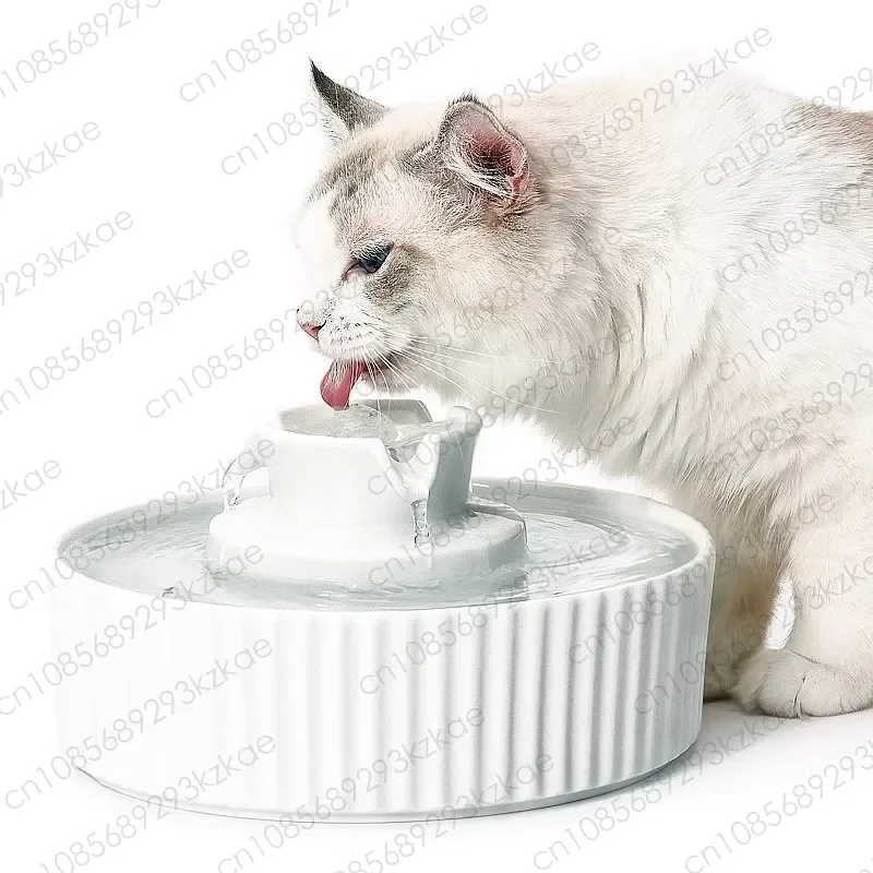 Cat Water Dispenser Ceramic Dog Automatic Flow Circulation Filter Running Water Pet Water Feeder 1