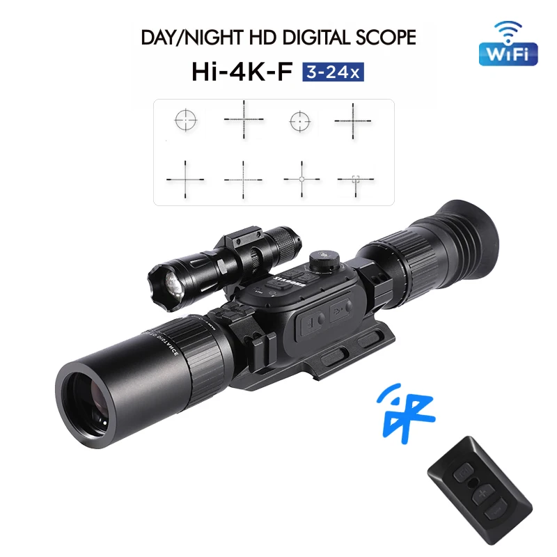 New Ultra 4K Digital Night Vision Scope HD Sony Sensor 4 Cores 3-24X Tactical Sight Hunting Smart Night Vision Weapon Riflescope