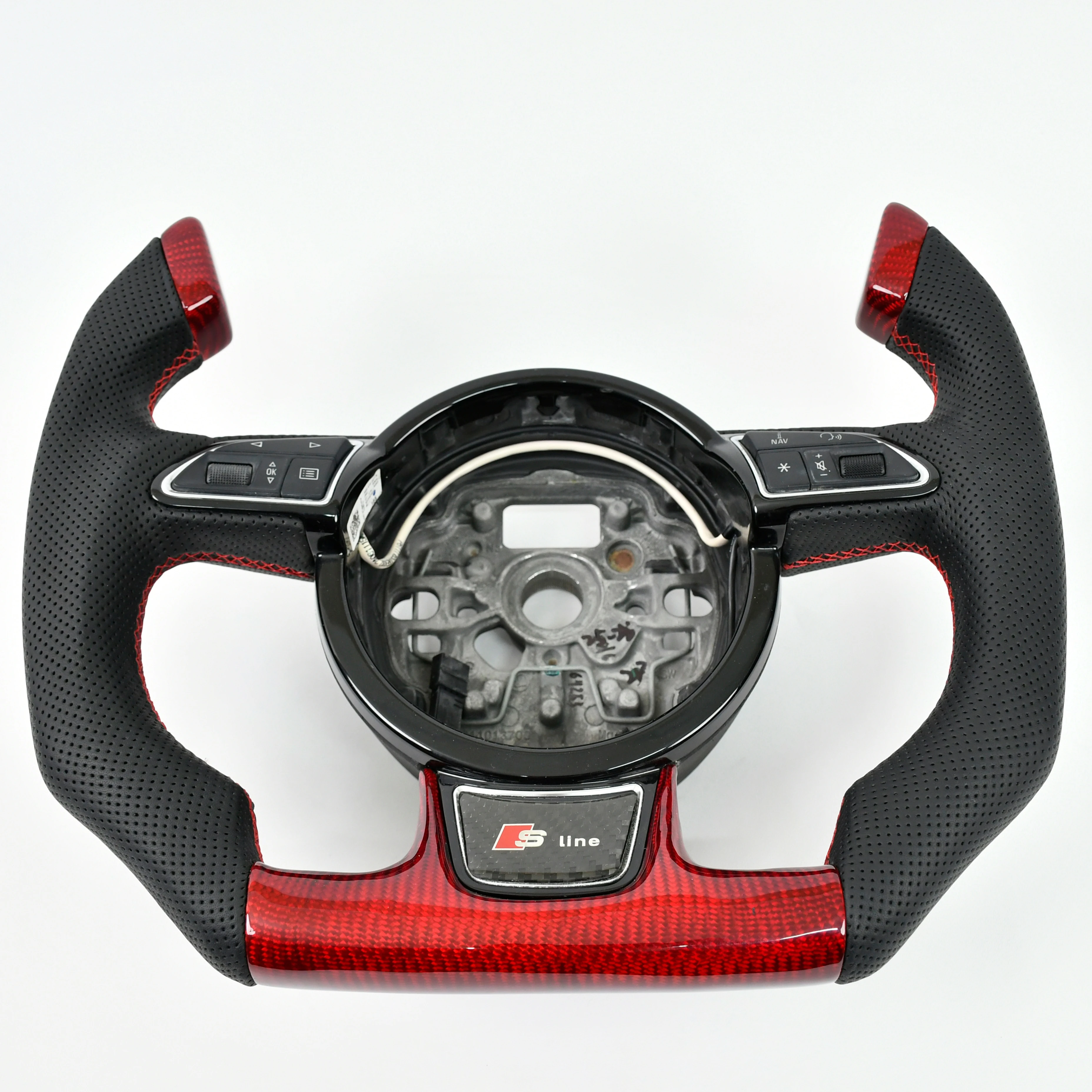 

YTcarbon Handcraft Carbon Interior Racing car Carbon Fiber Steering Wheel For volant S5 B8.5 2013-2016