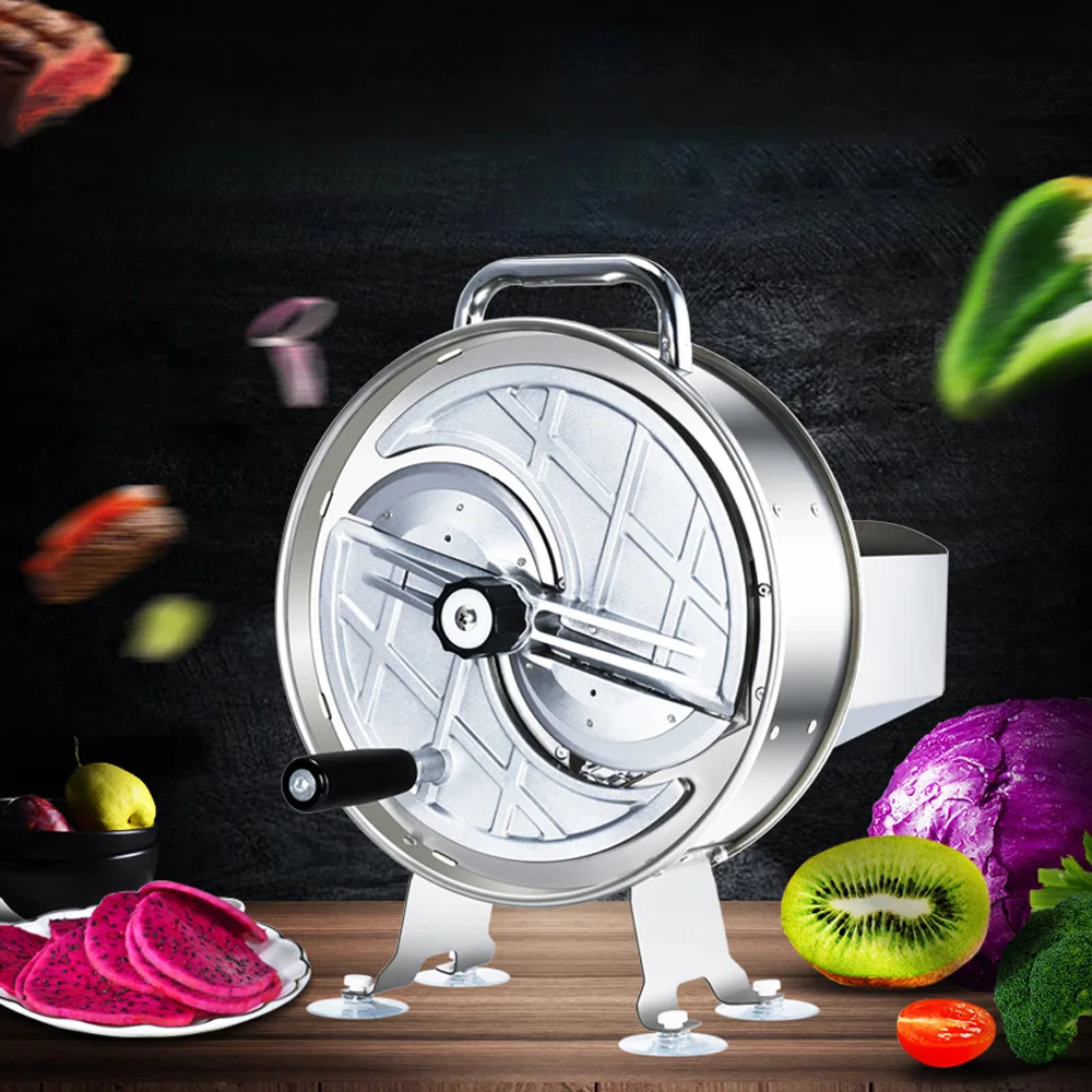 Fatiador de aço inoxidável, processador de batatas fritas, triturador comercial, espessura ajustável, artefato de corte de gengibre