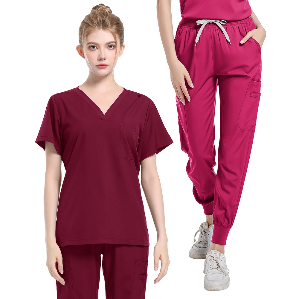 Hot Sale Medical Scrub Set Women Anti Wrinkle Washable Soft Hospital Uniform Nurse Uniform Women Scrubs Sets Medical Accessories