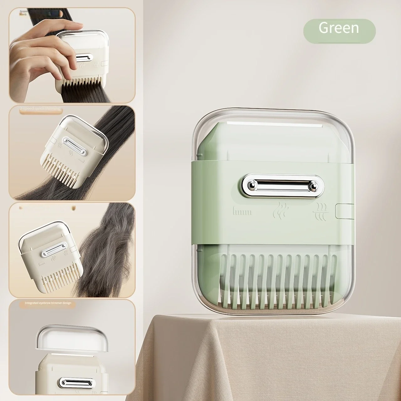 Doppelköpfiges Manuelles Haarschneidewerkzeug 6-in-1 Trimmer-Kamm Pony-Ausdünnungs- und Entfernungswerkzeug für Salon-Styling – Detail 9