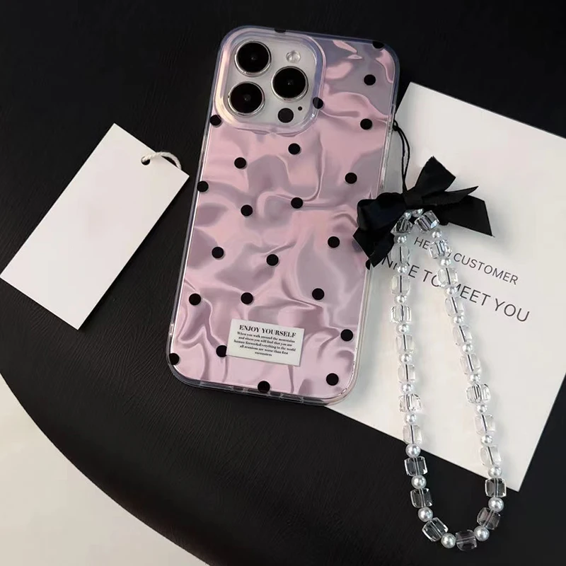 Trendy Bow Dots Case For Realme Note 50 60 13 12 14 Pro Plus C61 C75 C63 C67 4G C55 C53 C51 C35 C15 C12 C25 C21Y GT Master Cover