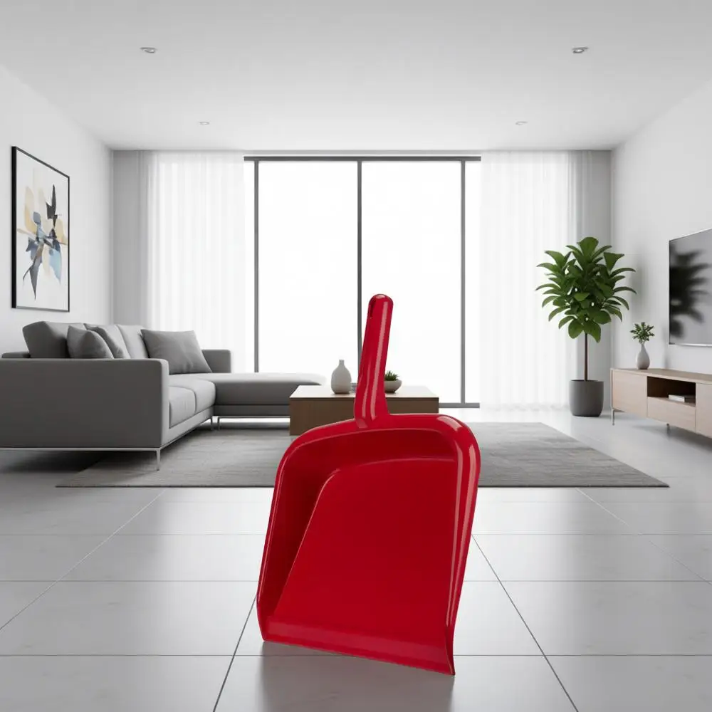 

Large Handheld Dustpan, Heavy-Duty Plastic, Wide Lip, 10 Inches, Red, Pack of 12