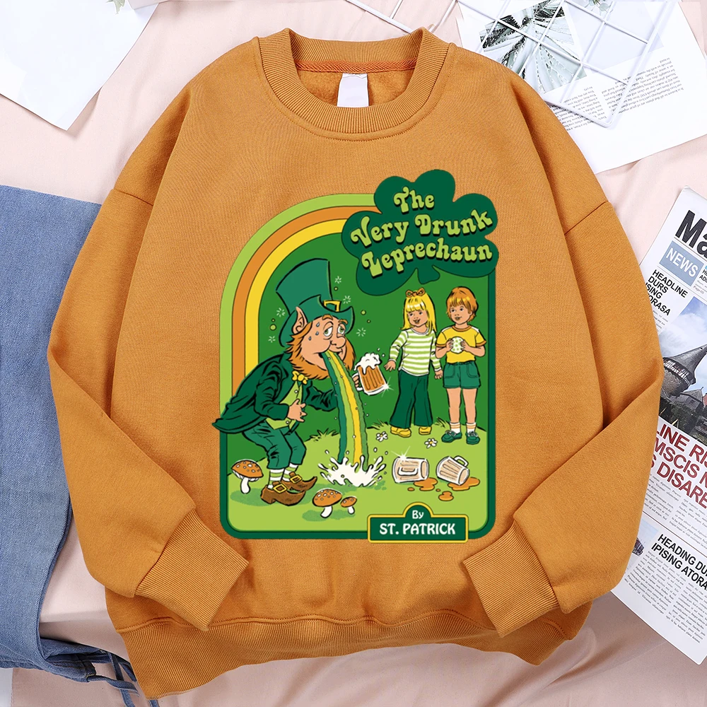 The Very Drunk Leprechaun Comics Print Clothing Men Women Fashion Anime Hoodies Pullovers Oversized Loose Hoody Autumn Fleece