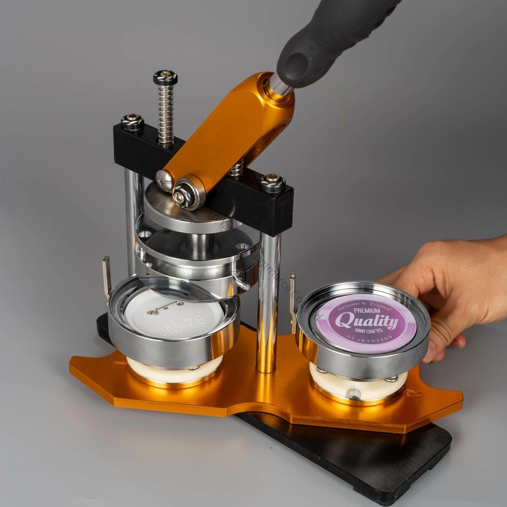 75mm Aluminum Alloy Badge Machine Tinplate Process All Metal Badge Machine Button Machine Manufacturing Advertising Equipment