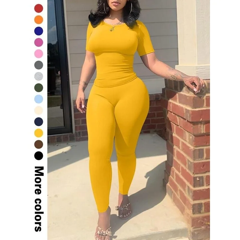 

Sexy Tight Pants Set Women's Fashion Summer Outfit Close-Fitting Long Trousers Ensemble Cross-Border Style No-Brand Item