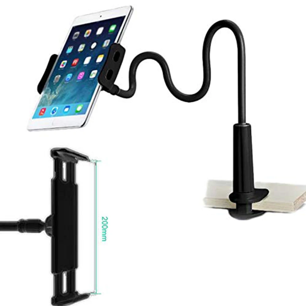 Gooseneck Tablet Holder 360° Flexible Lazy Arm Clamp Mount Universal Stand for iPad Air Pro mini Phone 3.5-10.5 Inch