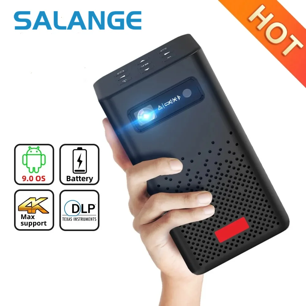 

Salange C900 Mini Portable Smart Android WIFI TV Video Pico LED DLP Projector for Full HD 1080P Mobile Smartphone PC 4K Cinema