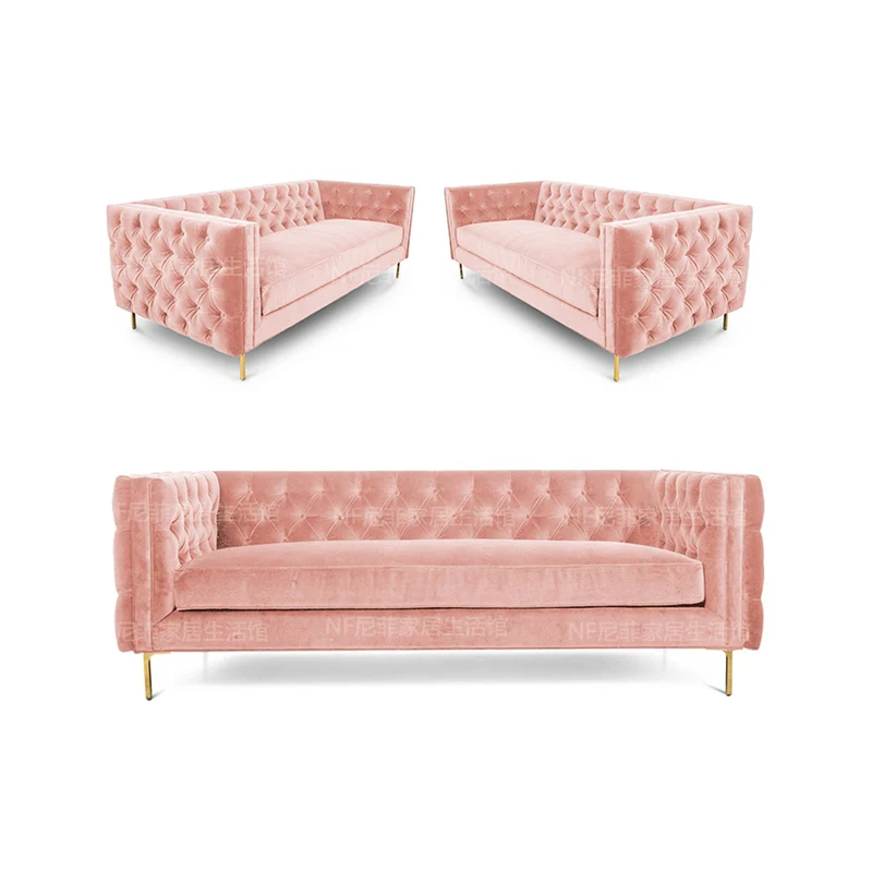 

Living room, pink zipper clubhouse, B&B clothing store, light luxury fabric sofa