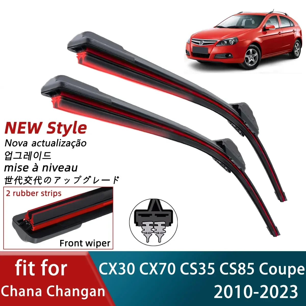 

Double Rubber Car Wiper for Chana Changan CX30 CX70 CS35 CS85 Coupe Front Wipers Blades Brushes Cutter Accessories Windscreen