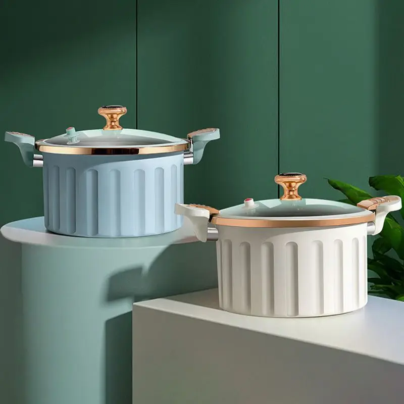 

Enamel Micro Pressure Pot Korean Vacuum Non stick Soup Pot New Multifunctional Stewing and Boiling Pot Double Ear Stewing Pot