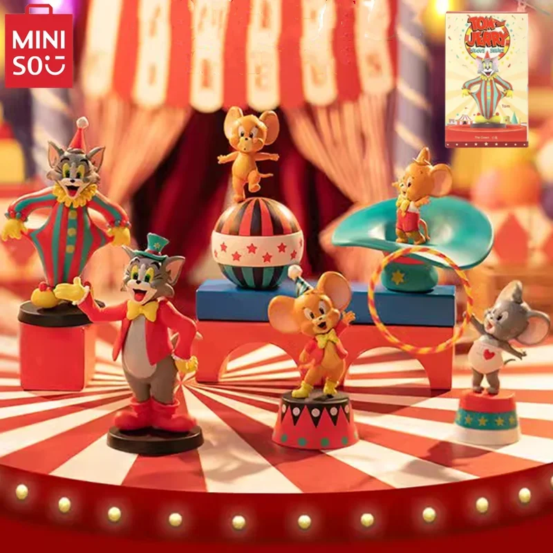 MINISO Tom and Jerry Circus Series Blind Box Desktop Decoration Ornaments Anime Collection Model Children's Toy Birthday Gift