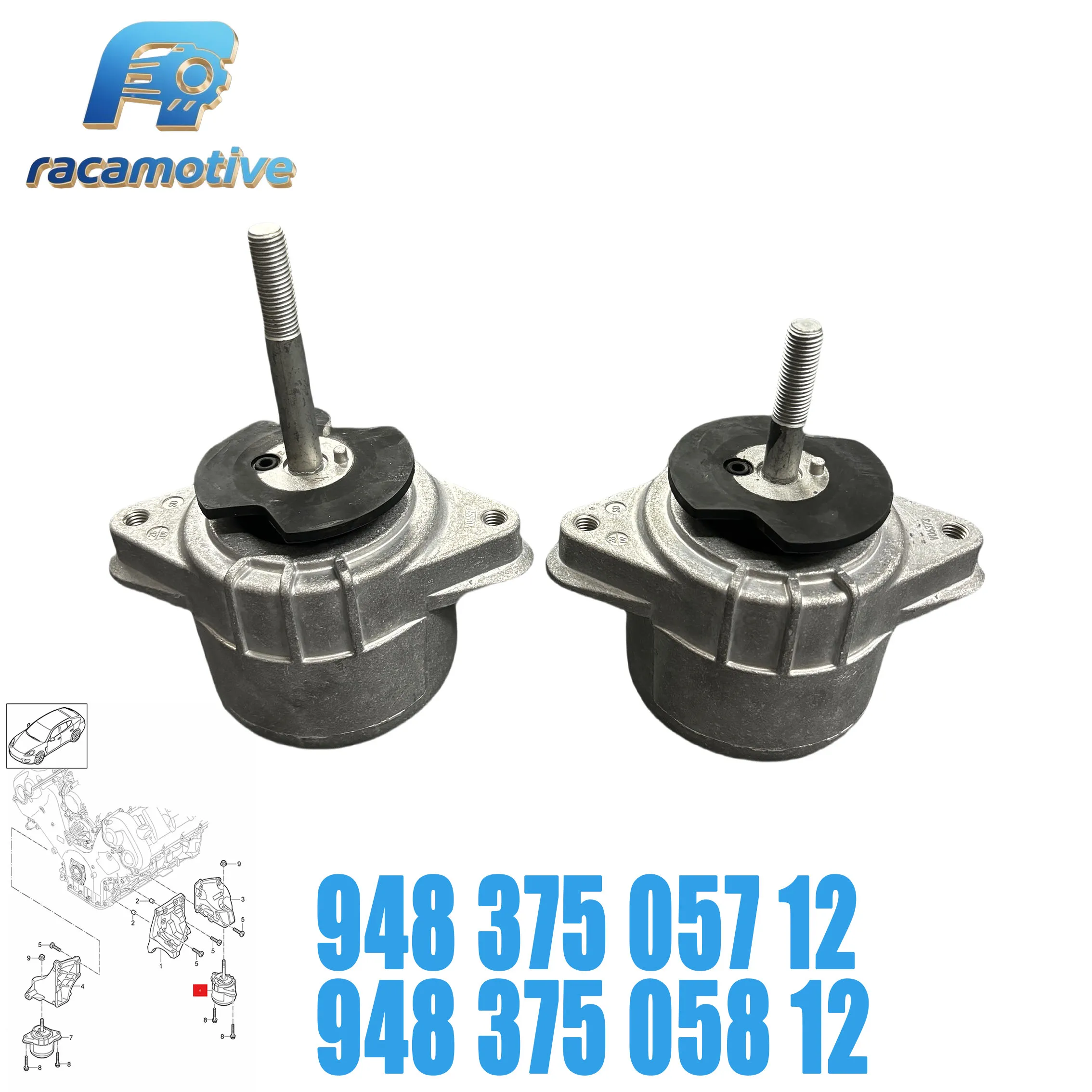 94837505712 94837505812 94837505722 94837505822  for Porsche Panamera (970) 2010-2016 left and right engine mount cushions.