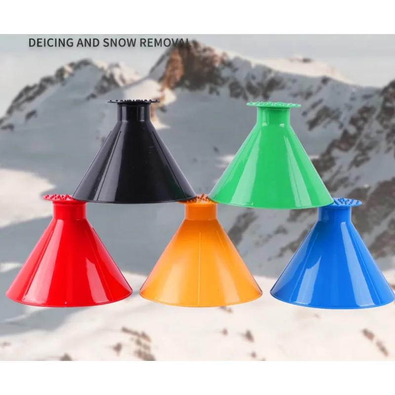 2pcs 360 °  Car Snow Remover Windshield Defrosting Scraping Board Not Damaging Cone Shaped Grip Snow\'S Shoveling In Winter Parts