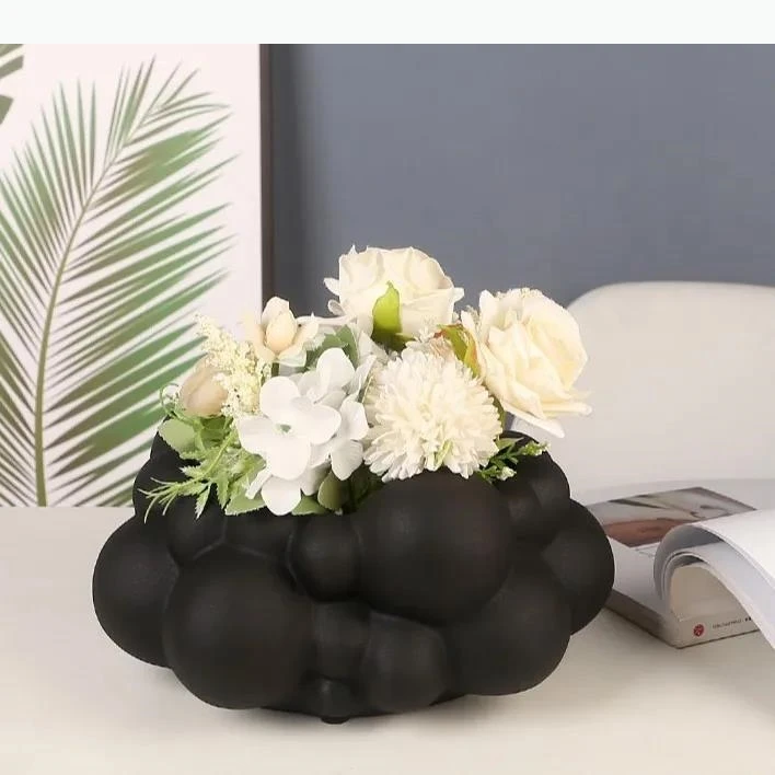 Shape Patchwork Ceramic Vase Abstract Bubble Flower Pot Flower Vase Floral Arrangement Accessories Home Decoration