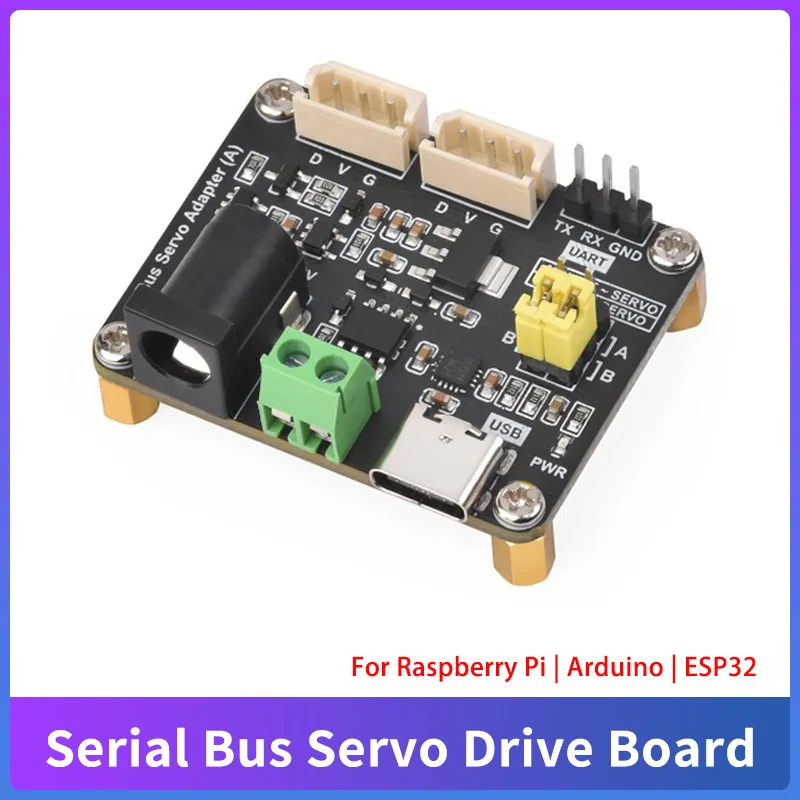 Serial Bus Servo Driver Board Integrates Servo Power Supply and Servo Controller for Raspberry Pi/Arduino/ESP3