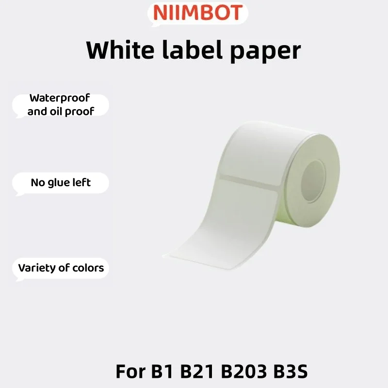 

Niimbot B21 B203 B3s Thermal Label Sticker Paper Printable White 20-50mm Width Clothing Tag Commodity Price Food Self-Adhesive