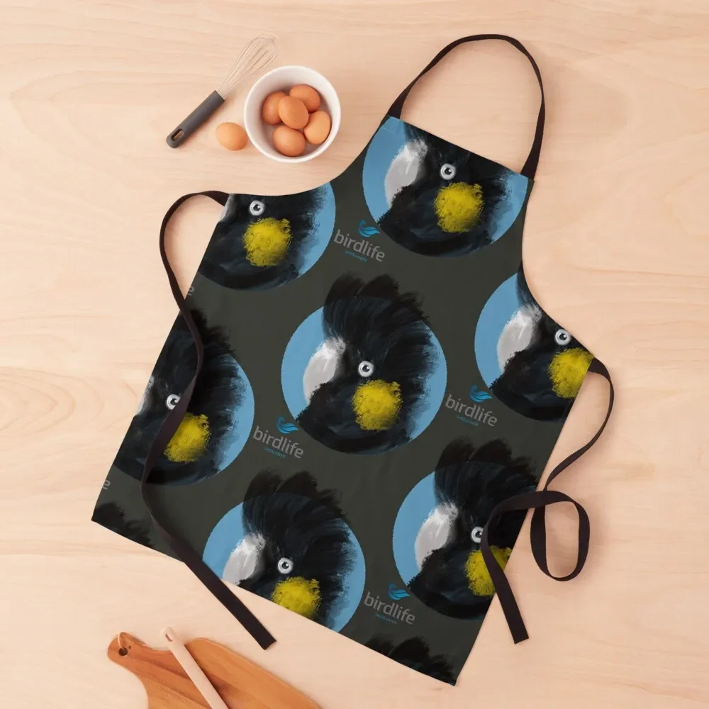 

Black Cockatoo Birdlife Shoalhaven Apron Customizable Woman Kitchen Chef japanese style with pockets Apron