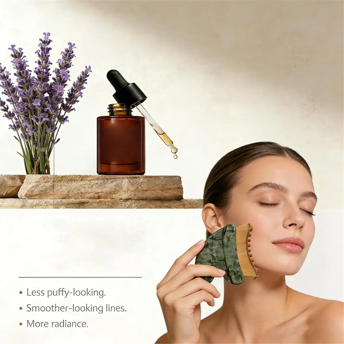【COUNTDOWN DEAL】 Lymphatic Contour Face Brush for Lymphatic Drainage, de-Puff, Sculpt, Smooth & Glow