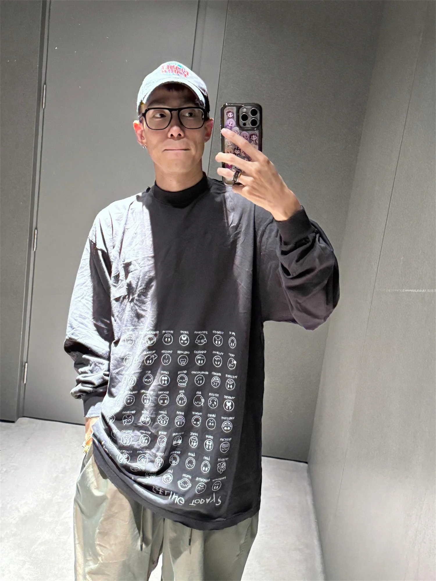 

Футболка с длинным рукавом Waed Destroy Long Sve T-shirt от VANA ILUSION Emotion Pa Street, хлопковая, молодежная, модная, осенняя, повседневная, дышащая