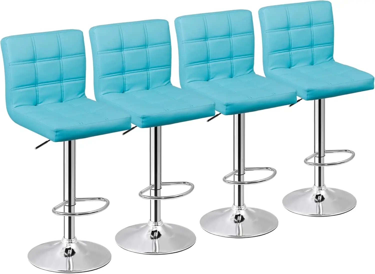 

Bar Stools Set Of 4 For Kitchen Island, Modern Pu Leather Swivel Adjustable With Square Ba Counter Height Swivel Bar Stools (4,