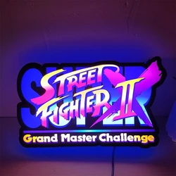 Street Fighter Game Logo LED Lightbox Sign Playroom Games Club Decor Wall Art Decor 3D Print Nightlight Gamer Personalized Gifts