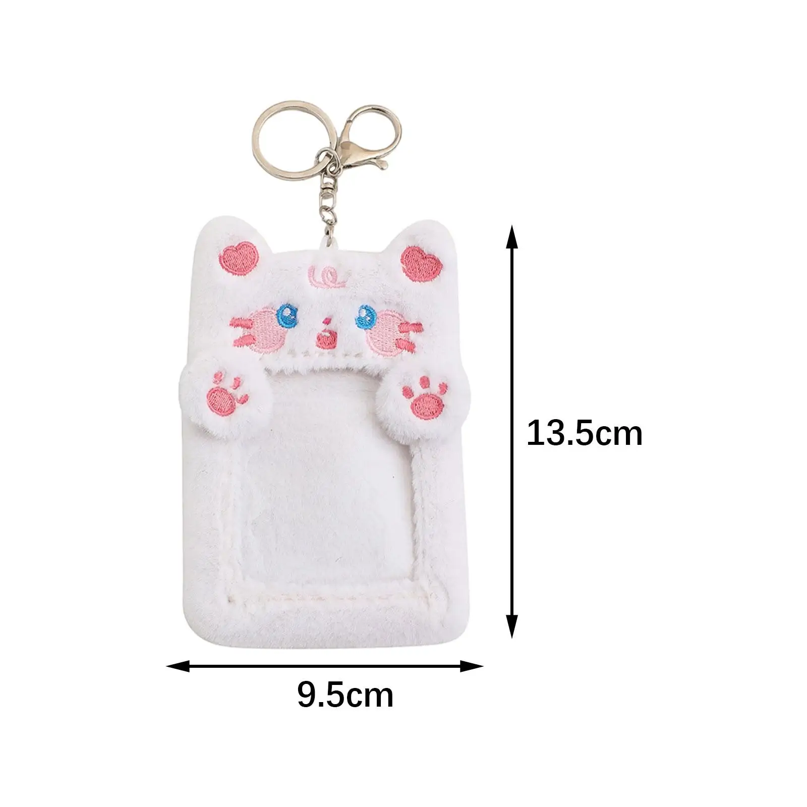 Plush Photocard Holder Keychain Cartoon Animal Protective Case for ID Cards