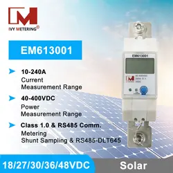 EM613001 Din Rail 150A 40-400V RS485 Energy Monitor DC fotovoltaico Smart Meter per batteria 48V