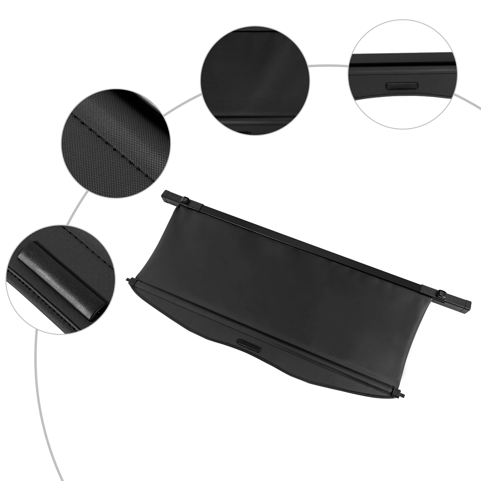 أسود قابل للسحب غطاء البضائع الأمتعة الظل درع غطاء صندوق السيارة الأمن درع الظل ل 2020-22 تويوتا هايلاندر #1