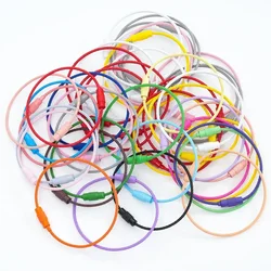 5pcs Colorful Metals Steel Wire Keychain Loop Solid Color Loop Holder Key Chains Diy Key Chain Cell Phone Chain Accessories