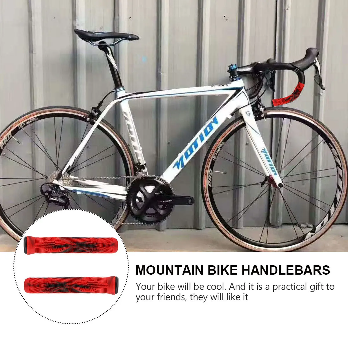 

2Pcs Rubber Handlebar Covers Silicone Gel Bike Grips Non-Slip Ergonomic Design for Cycling Scooter Bike Accessories Comfortable