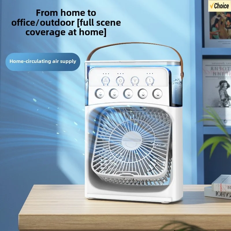 

Мини-вентилятор воздушного охлаждения переменного тока 3 в 1, портативный увлажнитель со светодиодной подсветкой для домашнего офиса, спальни, кемпинга, охлаждения