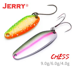 Jerry Chess Wobbler Fishing Lure Aritificial Metal Spoon Baits Mix Color Spinner Spoon Trolling Lures For Trout Bass