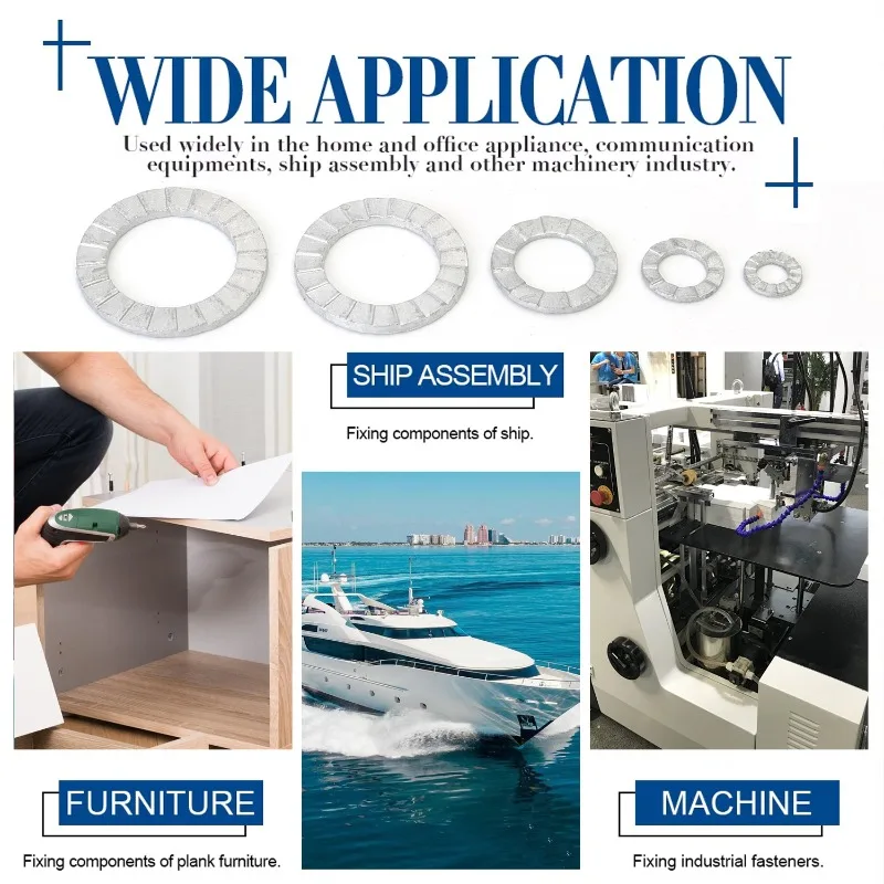 10/50pcs Rondella del disco in acciaio inossidabile Guarnizione seghettata Blocco rondelle allentate Cuneo Guarnizione antiurto Rondella autobloccante Elementi di fissaggio