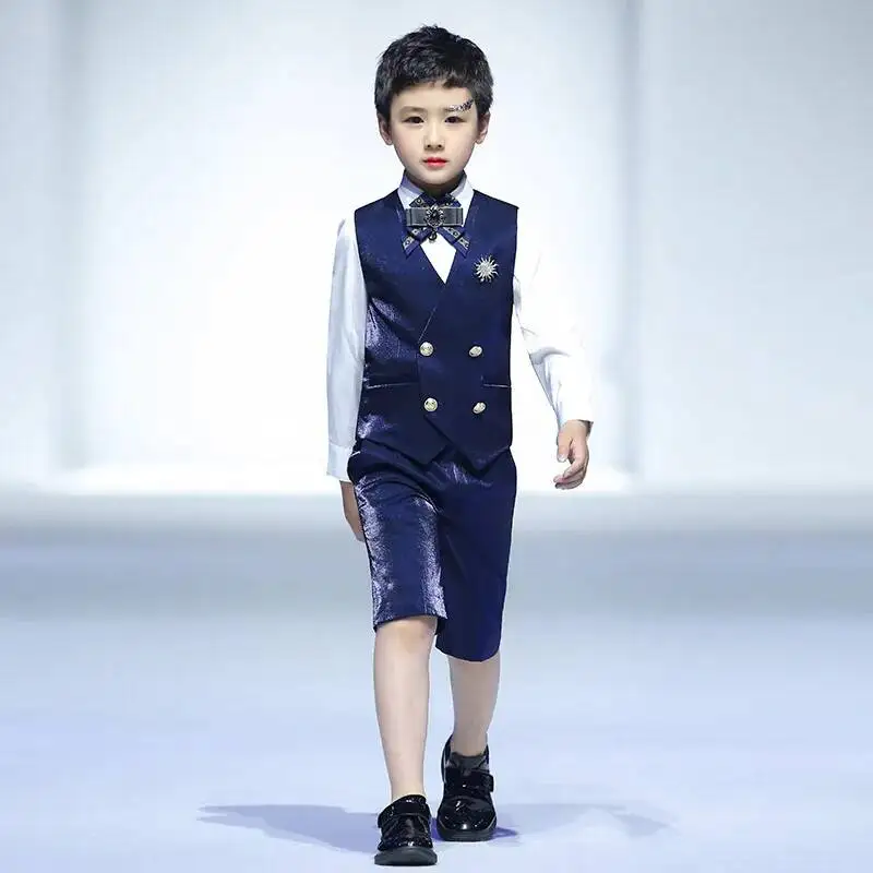 Conjunto Infantil de Fantasia de Halloween e Cosplay, Novo Vestido de Verão para Dama de Honra, Traje para Apresentação de Piano, Terno para Pequenos 