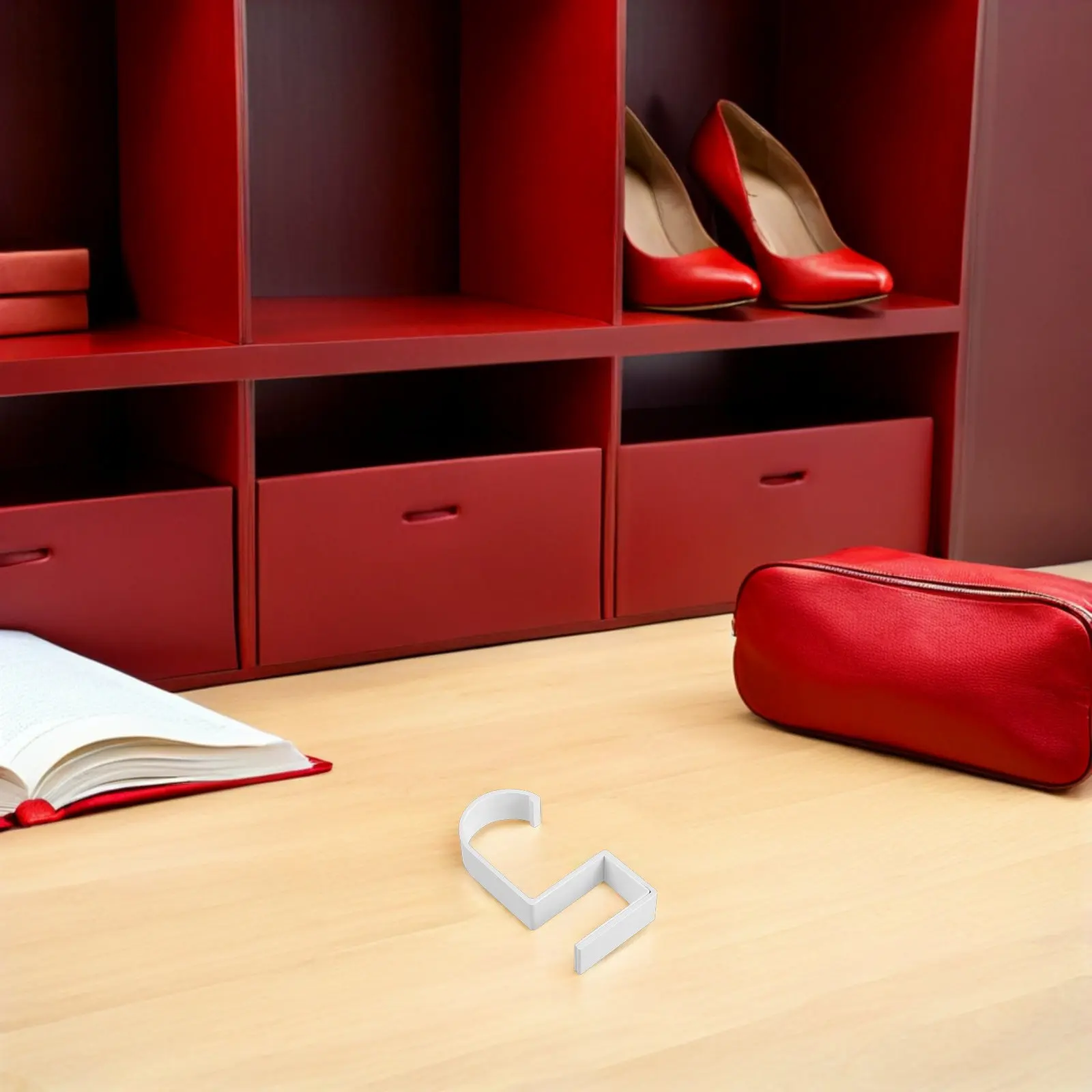 2Pcs Purse Desk Hook White Elegant Table Edge Organizer Multipurpose Bag Hanger for Office Study Kitchen Countertop Student view 6